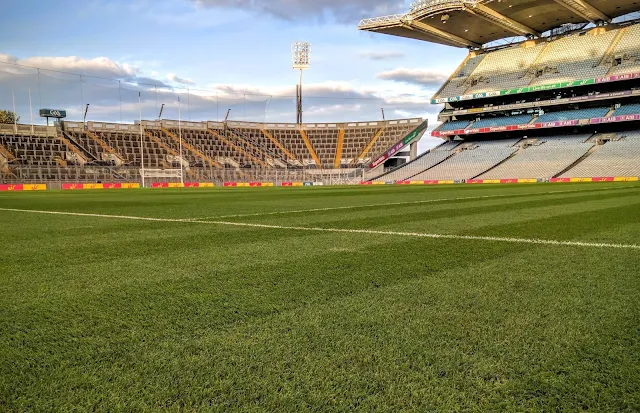 The pitch at Croke Park stadium in Dublin, Ireland