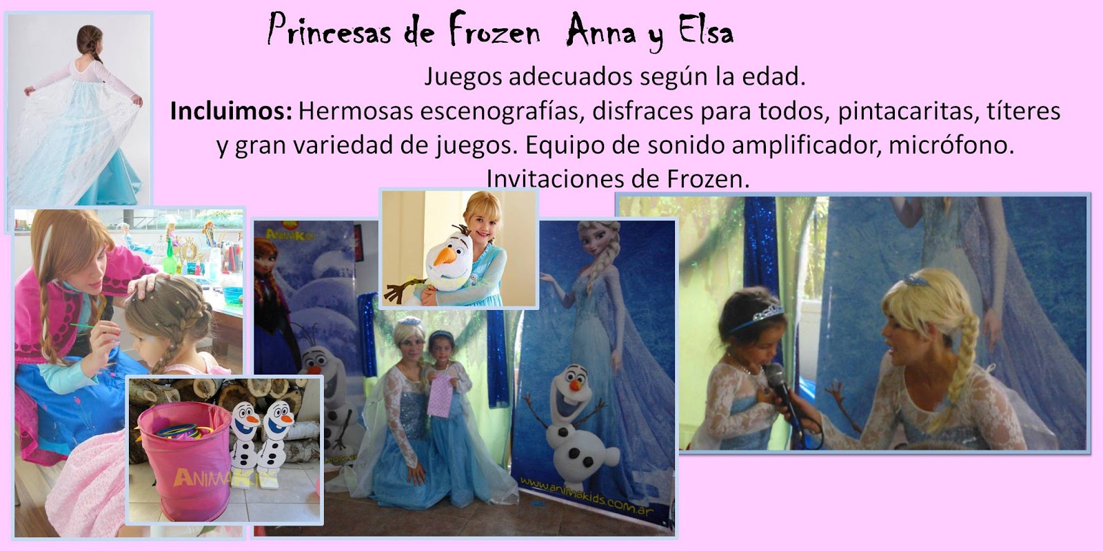 Animación infantil de cumpleaños Frozen, Elsa y Anna
