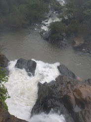 A view of the bottom of the Dudhsagar Waterfalls from the Railway Bridge.