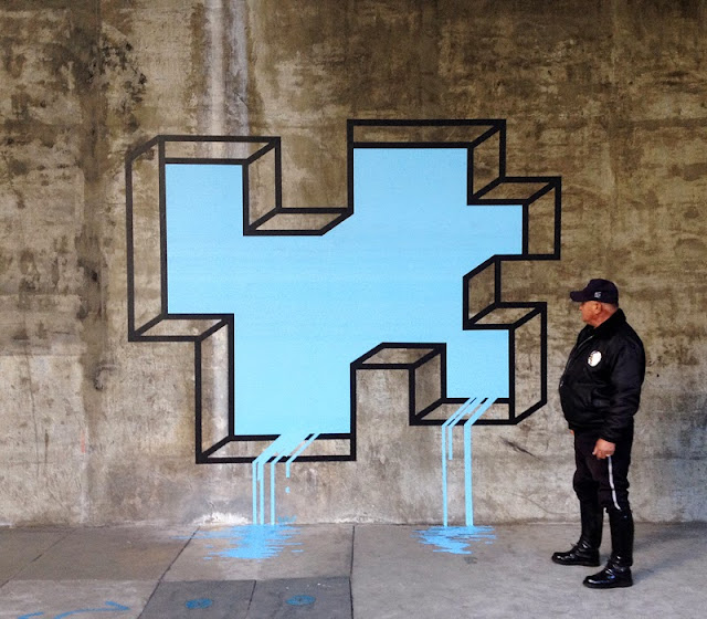 "L.A Leaker" New Street Art Piece By Aakash Nihalani On The Streets Of Los Angeles, USA.