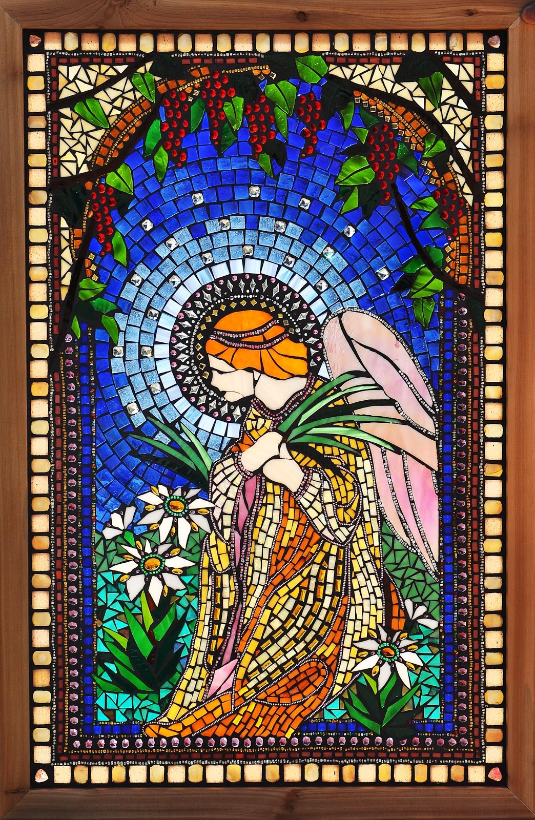 Kathleen Dalrymple - Glass Artist: Angel Window - glass on glass mosaic