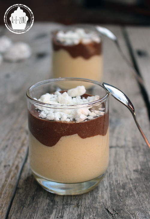 Qezine Mousse aux deux chocolats et éclats de meringue