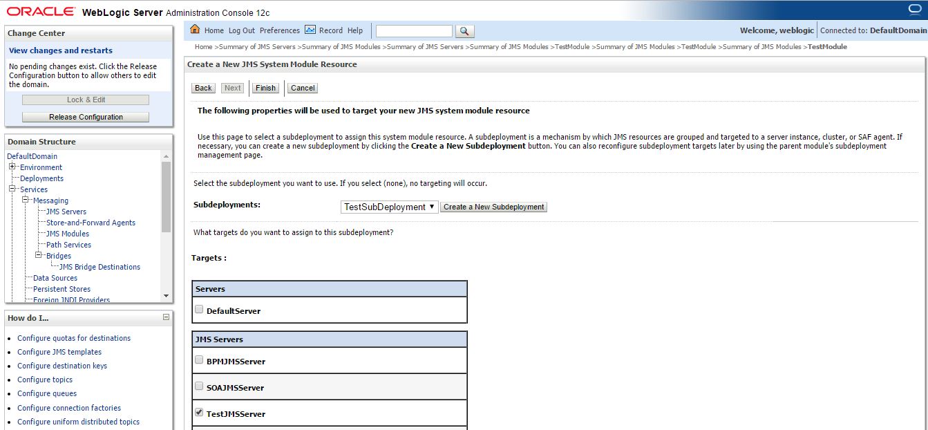 JMS queue in weblogic server 12c TechSupper
