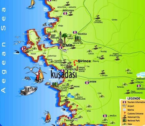 Turkey Tourist Maps: Sirince Maps