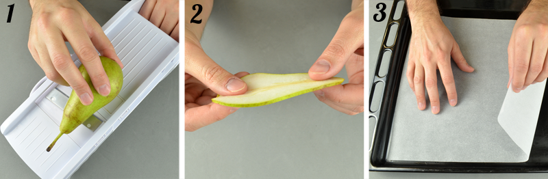 Chips de pera: tutorial fotográfico