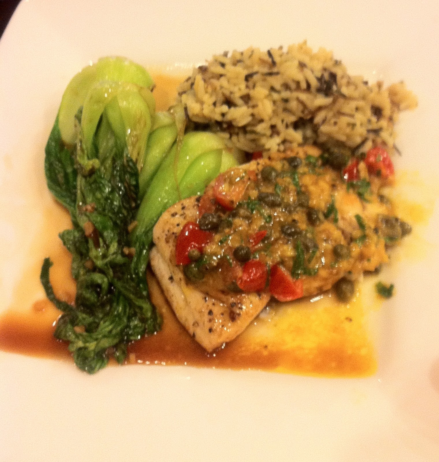 GREAT EATS HAWAII MAHI MAHI WITH CAPERS, TOMATO AND BEURRE BLANC SAUCE