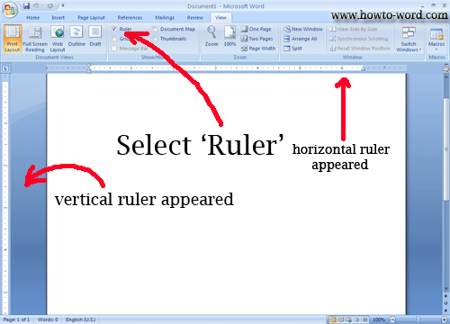 always show ruler in word 2007