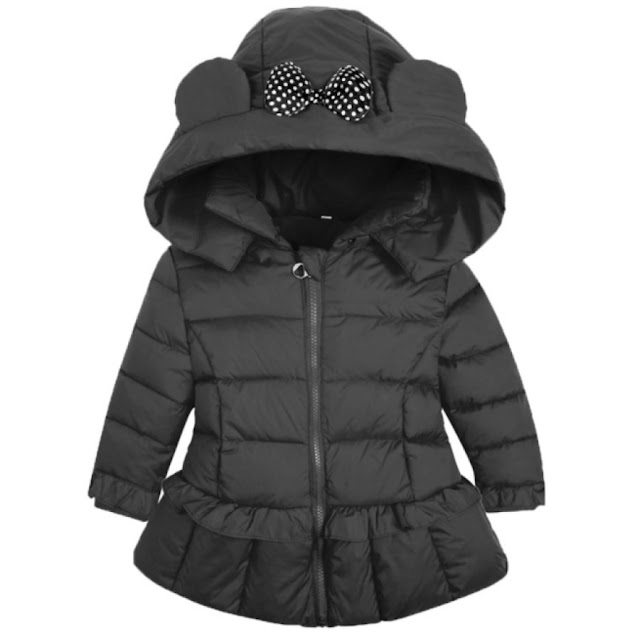 Hooded Bowknot Decorated Puffer Coat