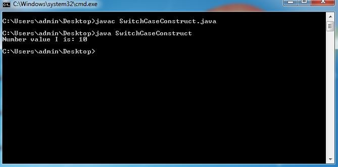Switch case control structure. | JavaForm