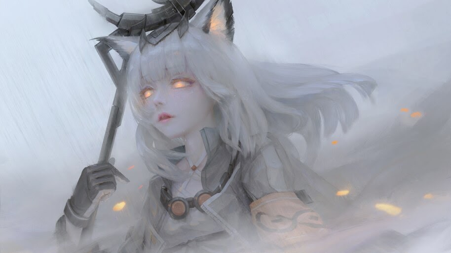 Anime, Girl, White Hair, Arknights, 4K, #6.1736
