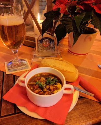 Goulash at the Christmas market at Schloss Charlottenburg in Berlin, Germany