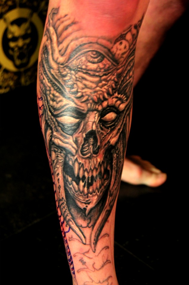 Demon Skull Tattoo by Chris