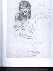 picasso pablo drawings mother child hand drawing studies 1904 right four study duke crayon fogg museum