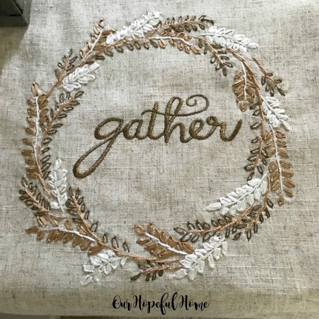 embroidered gather table runner
