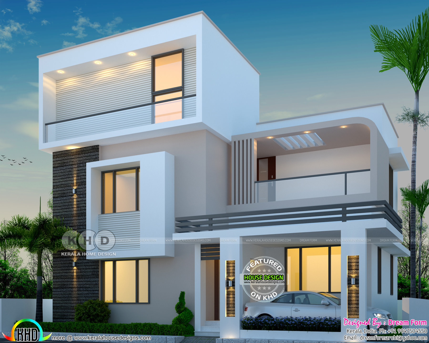 2136 square feet three storied house plan - Kerala home ...