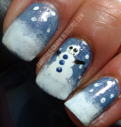 FAIRYTALE CHARM: 12 Days of Christmas Nail Art Challenge: Day 6 - Snowman