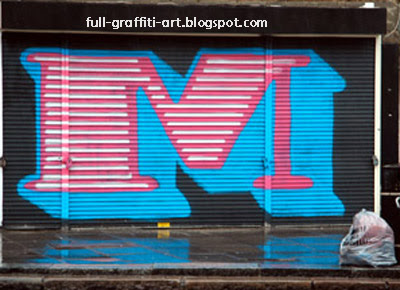 M  Graffiti alphabet letter.