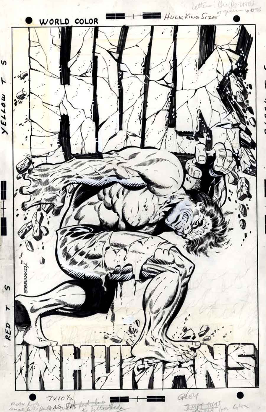 Jim Steranko original artwork silver age 1960s marvel comic book page - Incredible Hulk v2 special #1