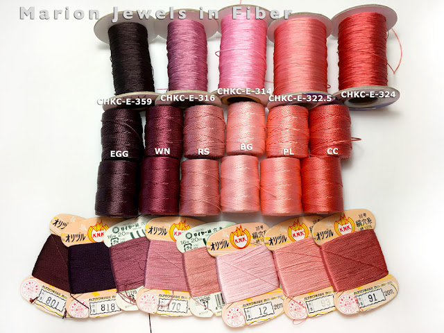 Compare C-Lon Bead Cord Colors with Silks and Chinese Knotting Cord