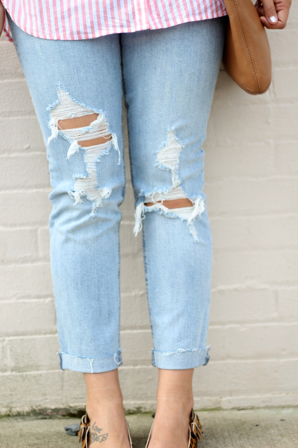 leopard flats, the best distressed denim, old navy jeans, how to pattern mix, north carolina blogger