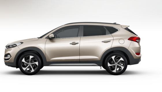 colori Nuova Hyundai Tucson 2016 Bianco Sabbia - White Sand profilo laterale di lato