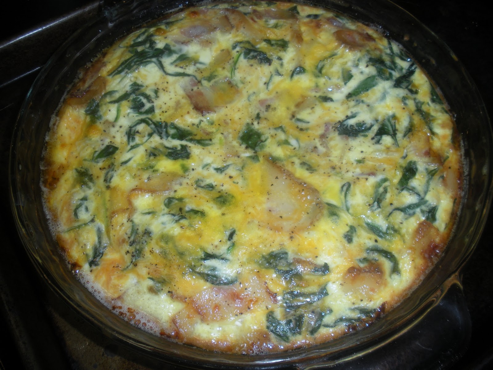Jackie Likes to Eat Crustless Spinach Bacon Quiche