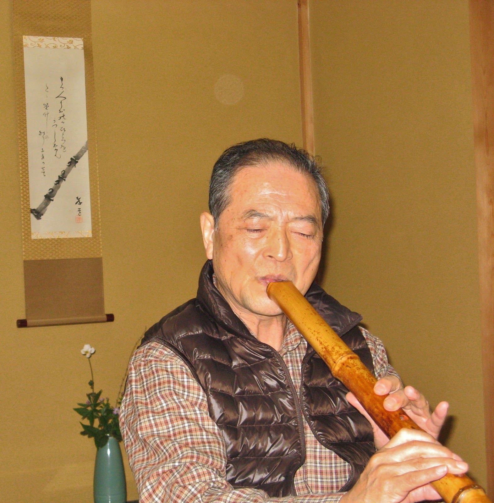 Myoan Shakuhachi Scroll Art Calligraphy of Higuchi Kodo Taizan