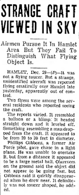 Strange Craft Viewed in Sky - The Gastonia Gazette (North Carolina) 12-29-1949
