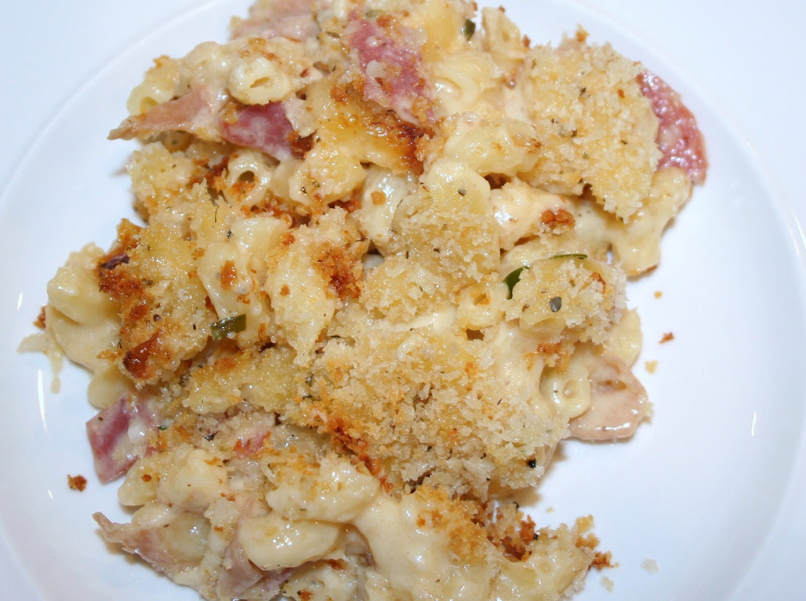 Thyme Savours Macaroni and Cheese with Prosciutto and Salami