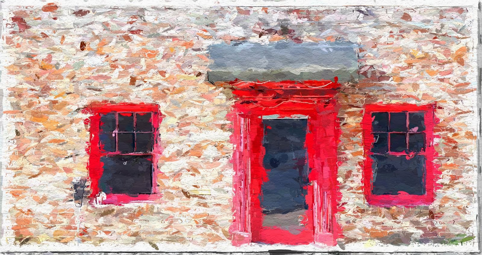 another abstract painting of a door
