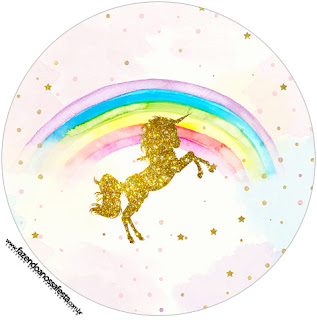 Unicorn Party Toppers or Free Printable Candy Bar  Labels.