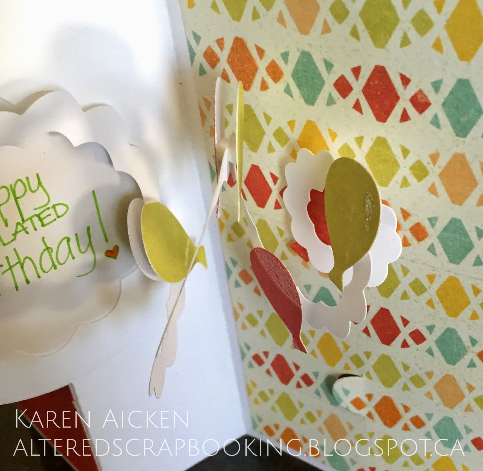 Altered Scrapbooking Belated Birthday Pull Card