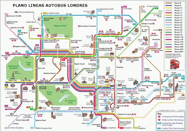 Plano de autobuses, Londres