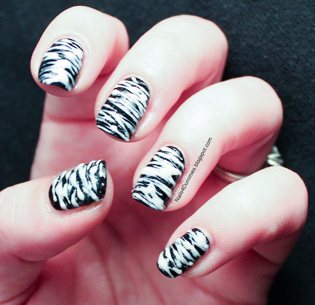 Black and White Sugarspun Nails