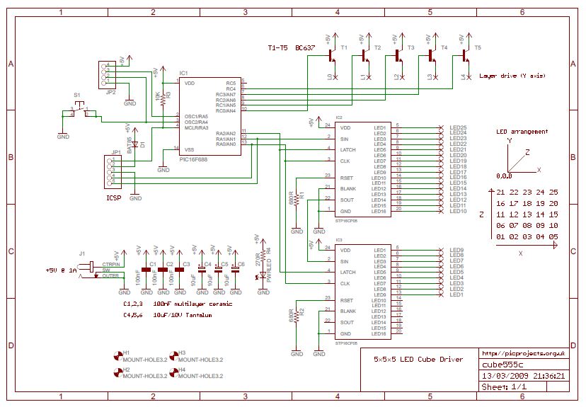 PDF: LED Matrix CUBE Controller 5x5x5 Circuit Diagram Schematic