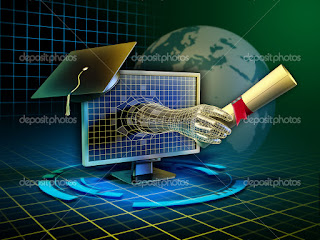 Imagen de ordenador birrete y enlace de manos como un acuerdo