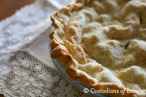 Rhubarb Pie | Recipe | by CustodiansofBeauty.blogspot.com 