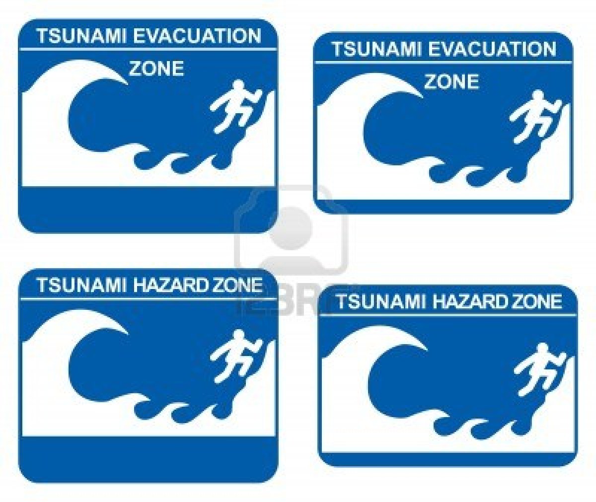 Civil defence tsunami evacuation zones