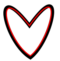 coração red black