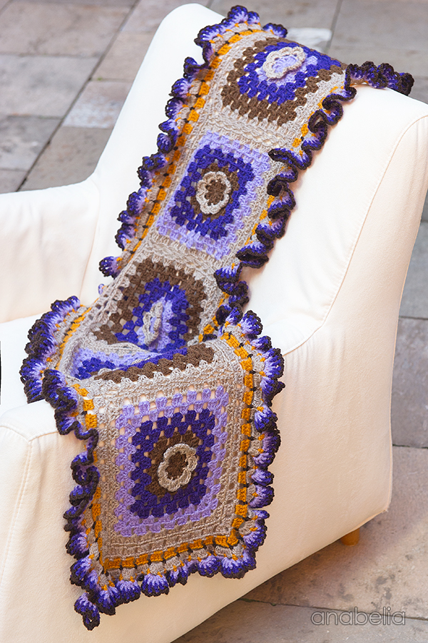 Ruffles crochet scarf by Anabelia Craft Design