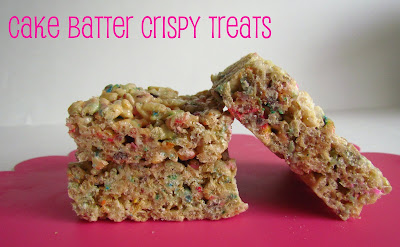 cake batter krispie treats