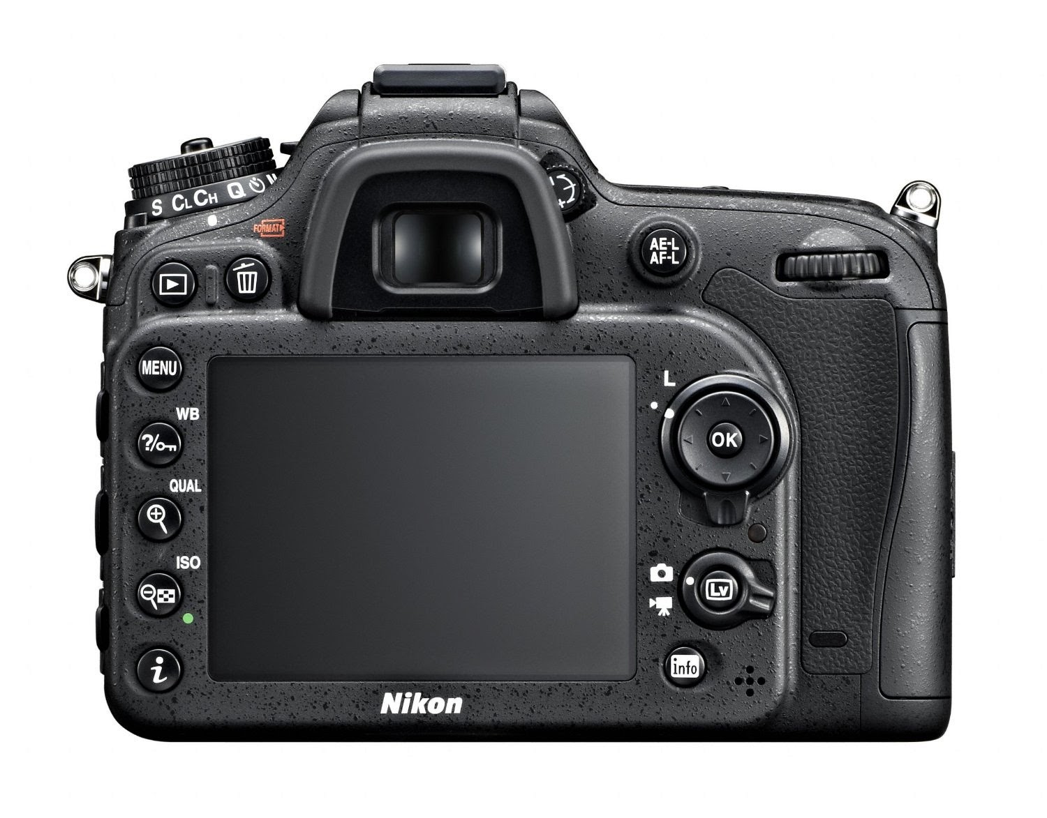 Nikon D7100 DSLR camera, rear view