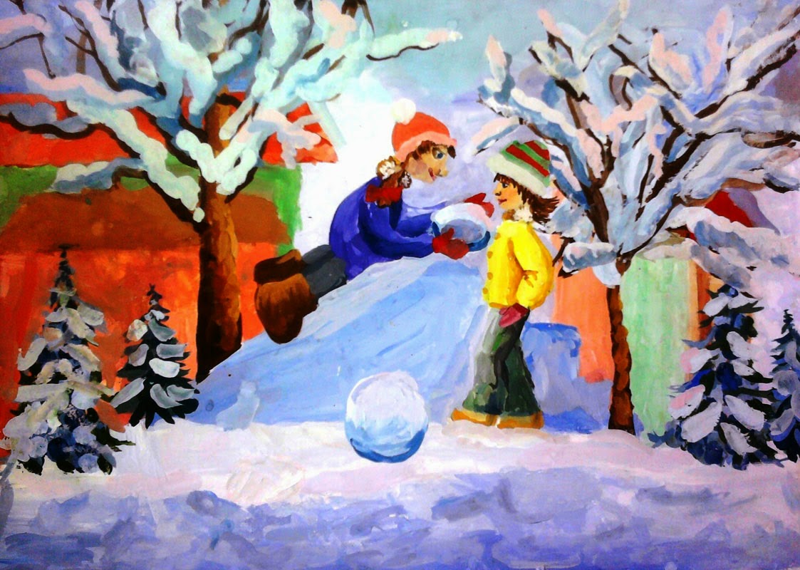 зима рисунок. нарисовать зимний сюжет. стилизованный зимний пейзаж. рисование зимний пейзаж снеговик. виктория кирдий рисунки зима.
