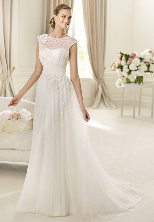 Cap Sleeves Wedding Dress