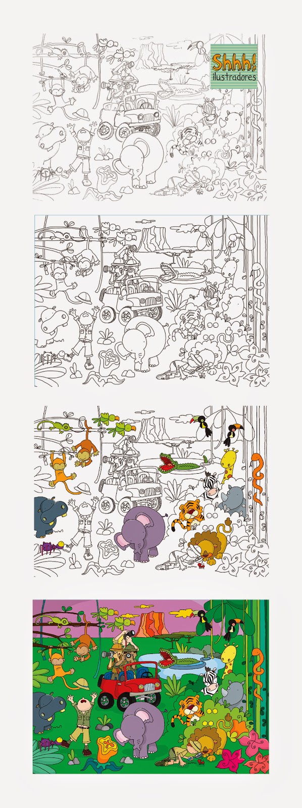 shhh_ilustradores "Safari" para Rompecabezas PlanZ