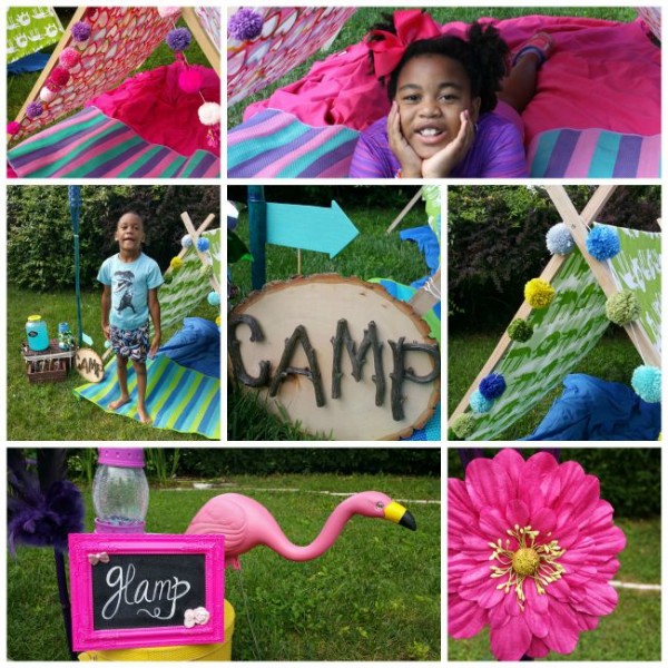 camping, glamping, boy camp, girl camp, flamingo, yarn pompom, camping ideas