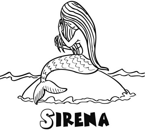 Sirenas para colorear - Dibujos para Colorear y Pintar Gratis