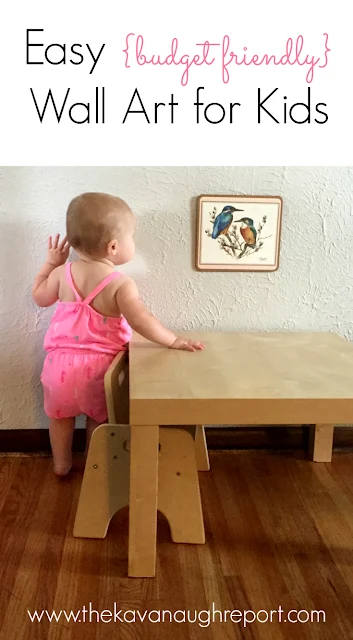Easy and budget friendly idea for wall art in Montessori child spaces using wall calendars