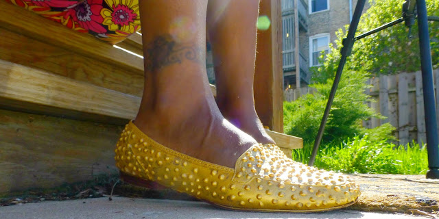 diy painted studded flats loafers