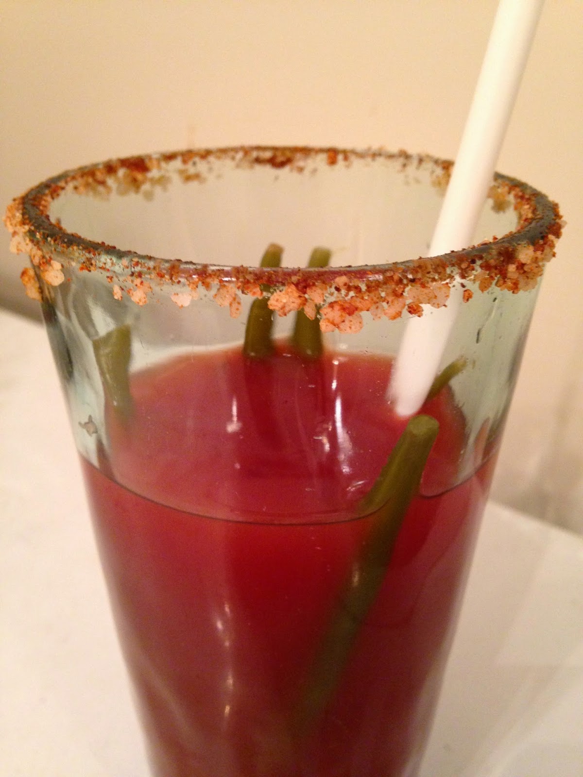 Frugal Allergy Mom Caesar with Spicy Pickled Green Beans